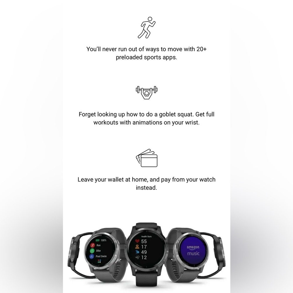 Garmin vívoactive 4 Smartwatch - Silver Bezel with Silicone Gray Band - Picture 5 of 8
